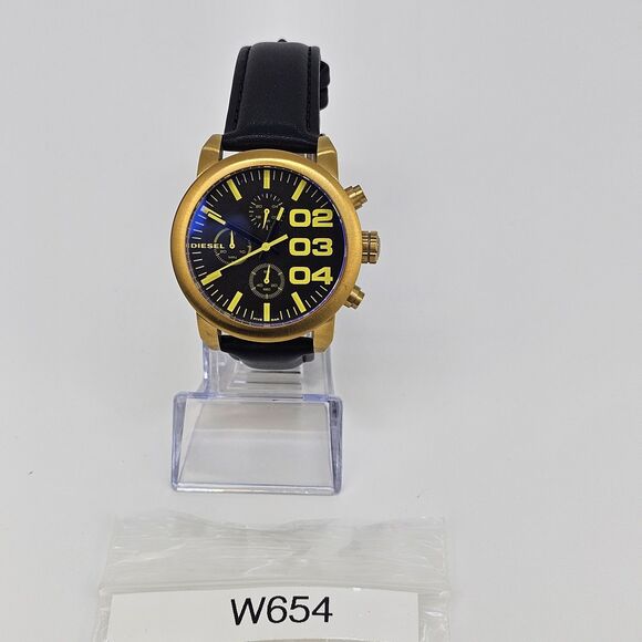 DIESEL Women Watch 40MM Black Dial New Black Leather Bands Up to 7.5\